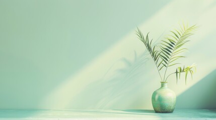 Poster - Soft pastel gradient with transitions between mint green and pale yellow, perfect for a fresh and calming atmosphere
