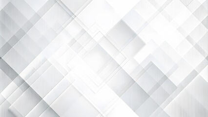 Abstract white background with texture pattern, layered geometric triangle shapes, white and grey glossy squares abstract tech banner design