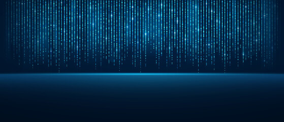 Fototapete - Big data visualization, high-tech light line data flow. Concept of digital technology connections, internet communications.