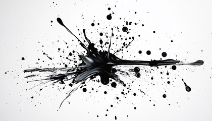 Wall Mural - Random bursts and splatters of ink in black and white or vibrant colors, evoking a raw, artistic energy