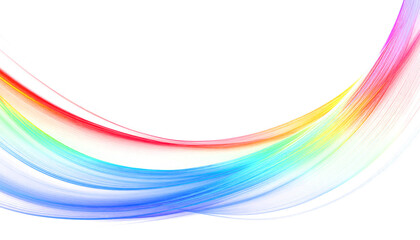 Poster - Abstract Rainbow Curved Lines, A colorful, wavy pattern, Isolated on Transparent Background.