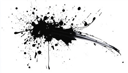 Wall Mural - Random bursts and splatters of ink in black and white or vibrant colors, evoking a raw, artistic energy