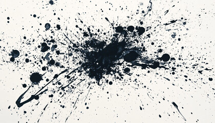 Wall Mural - Random bursts and splatters of ink in black and white or vibrant colors, evoking a raw, artistic energy