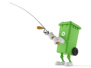 Poster - Dustbin character with fishing rod