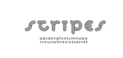 Leinwandbilder - alphabet striped decorative font