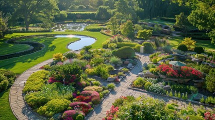 Sticker - Serene Garden Landscape