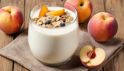 Poster -  Freshly squeezed peach yogurt delight