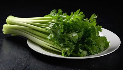 Wall Mural -  Freshly chopped parsley on a plate ready to add flavor to your dish