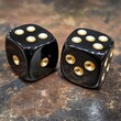 © Сергій Андріюк - Two black dice on a grunge background, with space for text