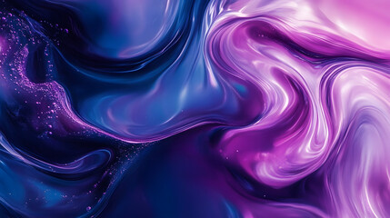 Canvas Print - Abstract purple and blue liquid swirl.