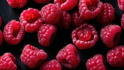 Sticker -  Deliciously ripe raspberries ready to be enjoyed