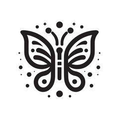 Wall Mural - Minimalist butterfly logo with white background