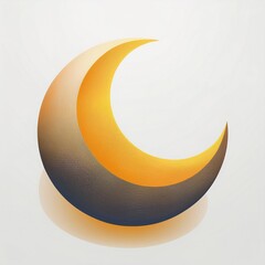 Flat art moon logo, designed with a simple pattern and simple shape