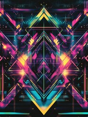 Poster - Vibrant geometric abstract pattern design