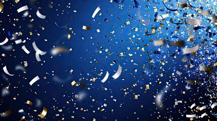 Poster - Royal blue wallpaper with shimmering confetti providing vibrant celebratory vibes