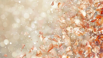 Wall Mural - Beige wallpaper with champagne and peach confetti providing understated festive elegance