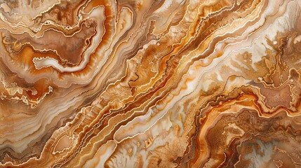 Poster - Warm sandstone wallpaper with marbled tan and copper tones creating an organic abstract design