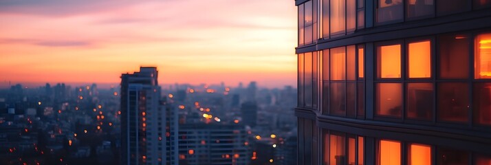 Wall Mural - sunset over the city