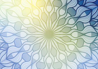 Blue light mandala line abstract geometry background