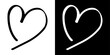 © fotohansel - ofvs741 OutlineFilledVectorSign ofvs - hand drawn heart vector icon . valentine`s day . love romance sign . isolated transparent . black outline and filled version . AI 10 / EPS / PNG . g12087