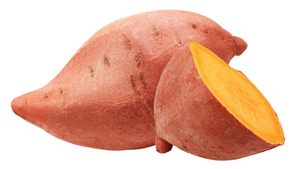 Wall Mural - sweet potato, yam, isolated on white background, full depth of field