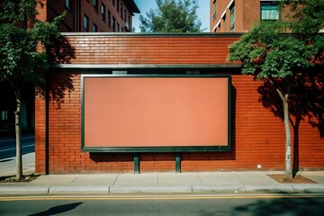 Blank Billboard on Street Wall Outdoor Advertising Mockup