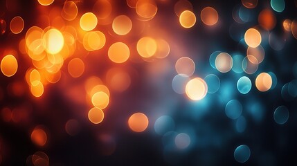 Wall Mural - Abstract Bokeh Lights in Warm and Cool Colors