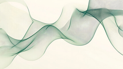 Aufkleber - Abstract green wave on a white background.