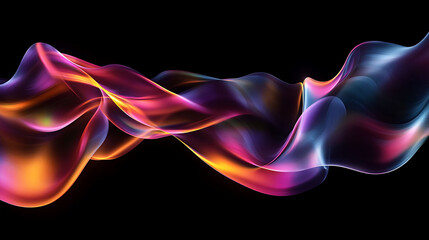 Aufkleber - Abstract flowing colors of purple, pink, blue, orange, and yellow against a black background.