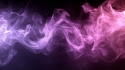 Sticker - Abstract Purple Smoke Swirling and Dancing in the Dark