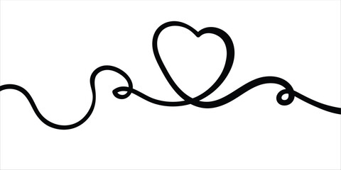Minimalist abstract black continuous line design. Vector illustration