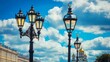 © alan - Blue sky and old lamp in the city
