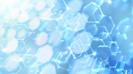 Poster - A blue background with a lot of hexagons and squares