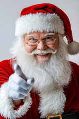 Poster - A man dressed as Santa Claus giving a thumbs up