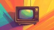 © Galib - A vintage television set with a blank screen against a colorful background.