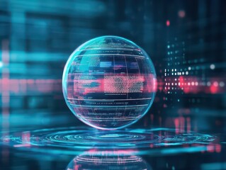 Poster - Futuristic product launch, digital interface, holographic product presentation
