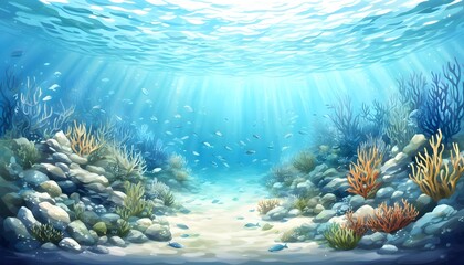 vibrant school of mackerel swimming in a deep blue ocean, showcasing the beauty and mystery of marine life in a stunning underwater scene