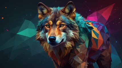 Sticker - Wolf in Geometric Form