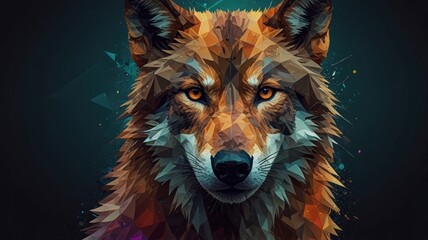 Naklejka na meble Low Poly Wolf