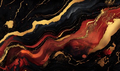 background with stars, wave, gold, dark, pattern, generation AI