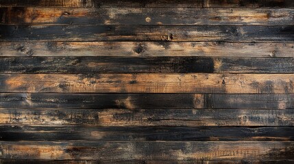 Wall Mural - Dark Rustic Wooden Plank Background Texture