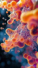 Wall Mural - abstract cellular structure: a microscopic journey