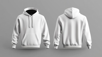 front and back white hoodie mock up 