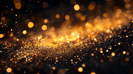 Poster - Golden Bokeh Sparkle Background