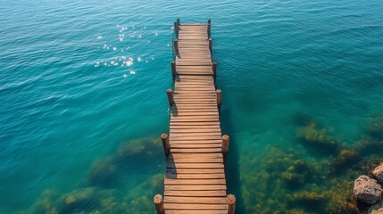 Sticker - Wooden Pier Over Turquoise Waters