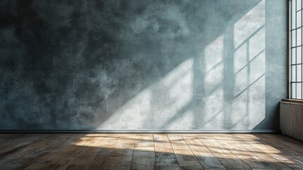 Poster - Empty Room with Sunlight and Window Shadows