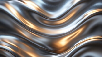 Canvas Print - Metallic Waves Abstract Background