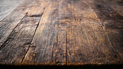 Wall Mural - Close up of weathered wooden planks, brown and textured.