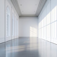  empty corridor with windows