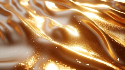 Sticker - Golden Metallic Fabric Background